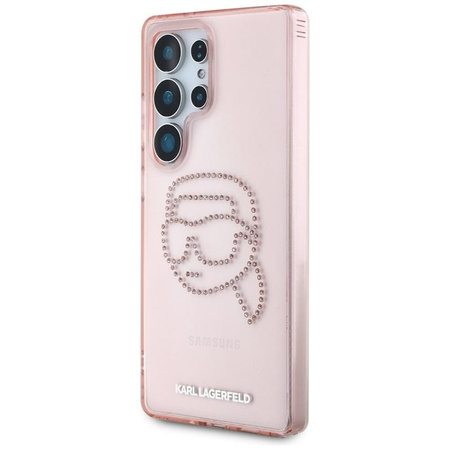 Karl Lagerfeld Rhinestones Karl Head Logo - Étui Samsung Galaxy S25 Ultra (rose)