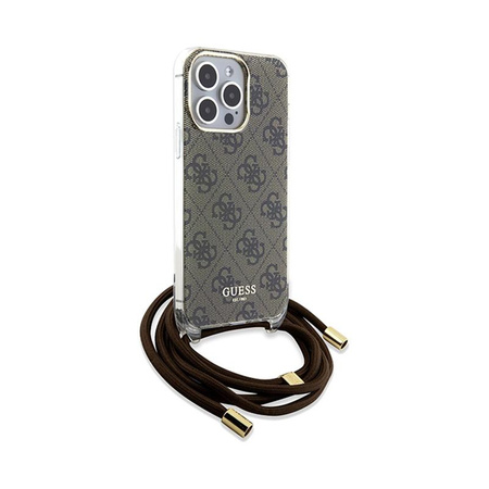 Guess Crossbody Cord 4G Print - Etui iPhone 15 Pro (brązowy)