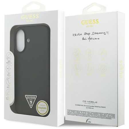 Guess Silicone Triangle Logo MagSafe - Pouzdro iPhone 17 (khaki)