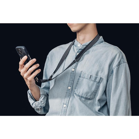 Moshi Altra - Pouzdro s odnímatelnou šňůrkou na iPhone 13 Pro (antibakteriální NanoShield™) (modré)