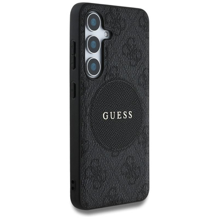 Guess 4G Round Patch Classic Logo MagSafe - Pouzdro pro Samsung Galaxy S25 (černý)