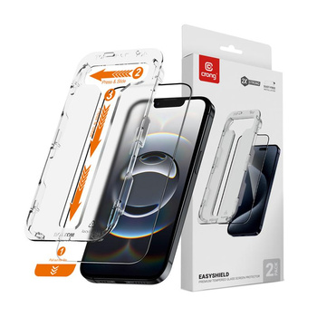 Crong EasyShield 2-Pack - Tvrzené sklo iPhone 16e / iPhone 14 / iPhone 13 / iPhone 13 Pro (2 kusy)