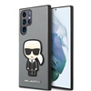 Karl Lagerfeld Saffiano Ikonik Patch - Etui Samsung Galaxy S22 Ultra (srebrny)