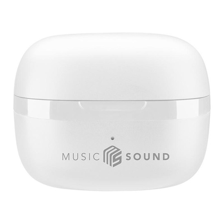 Cellularline Music Sound Flow - bezdrátová sluchátka Bluetooth V5.3 TWS s nabíjecím pouzdrem (bílá)