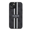 Guess 4G Coque MagSafe à rayures imprimées pour iPhone 14 Plus (Noir)