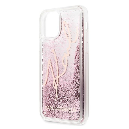 Karl Lagerfeld Signature Glitter Case - iPhone 11 Pro tok (rózsaarany)