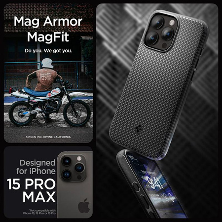 Spigen Mag Armor MagSafe - pouzdro pro iPhone 15 Pro Max (matně černé)