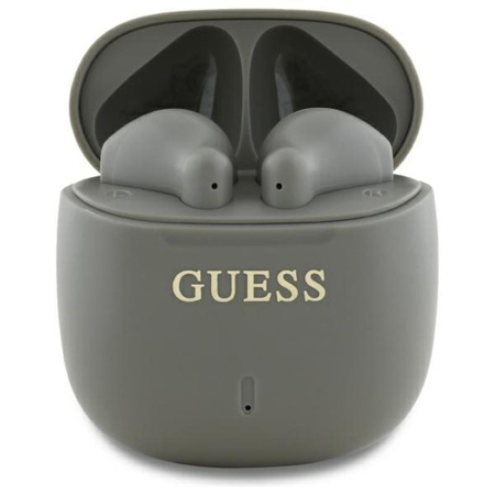 Guess Printed Classic Logo - Bluetooth TWS Sluchátka + Nabíjecí Pouzdro (Šedá)