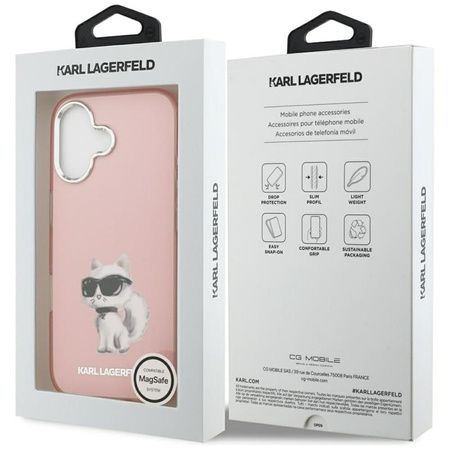 Karl Lagerfeld IML Aquarelle Choupette & Logo MagSafe - Pouzdro pro iPhone 17 (růžové)