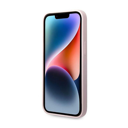 Silikonové pouzdro Guess s trojúhelníkovým logem - iPhone 14 Plus (fialové)