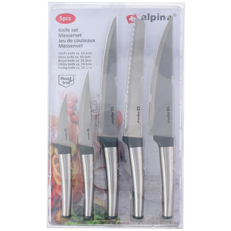 EDELSTAHL-MESSER, Profi-Set, Alpina, 5 Stück.