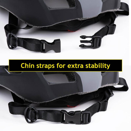 Dunlop - MTB bike helmet 6xLED r. L (Black-gray)