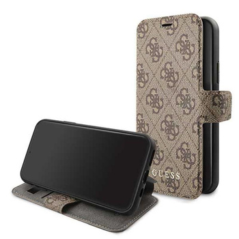 Guess Booktype 4G Charms Collection - iPhone 11 tok kártyahelyekkel (barna)