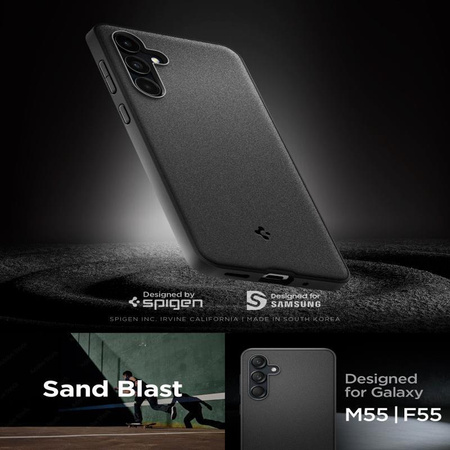 Spigen Essential SandBlast - Gehäuse für Samsung Galaxy M55 5G (Mattschwarz)