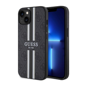 Guess 4G nyomtatott csíkos MagSafe - iPhone 14 Plus tok (fekete)