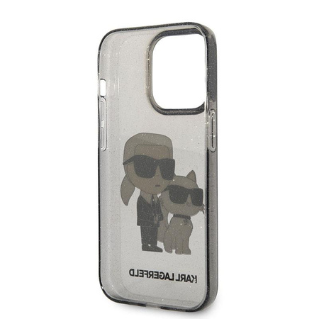 Karl Lagerfeld IML Glitter NFT Karl & Choupette - iPhone 14 Pro Max tok (fekete)