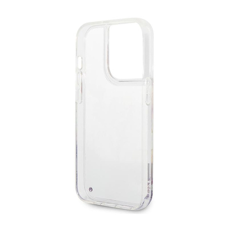 Guess Liquid Glitter Flower - iPhone 14 Pro Tasche (lila)