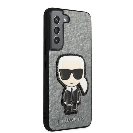 Karl Lagerfeld Saffiano Ikonik Patch - Samsung Galaxy S22 tok (ezüst)