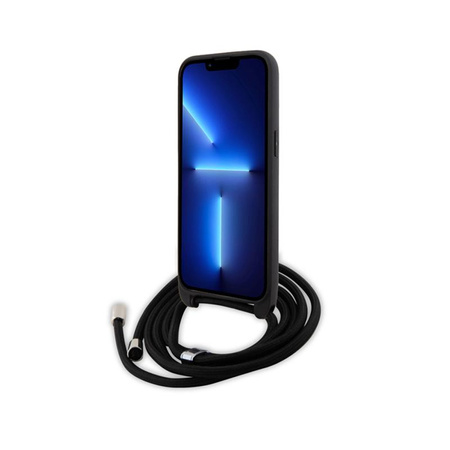 Karl Lagerfeld Crossbody Saffiano Metal Pin Karl & Choupette - pouzdro pro iPhone 15 Pro Max (černé)