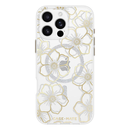 Case-Mate Floral Gems MagSafe - iPhone 16 Pro Max Tasche (Gold)