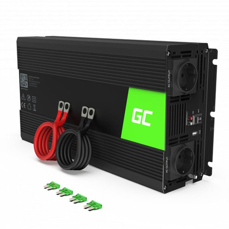 Green Cell - Měnič napětí Inverter 12V na 230V 1500W/3000W Modifikovaná sinusoida