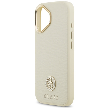 Guess Grained Strass Logo MagSafe - Hülle iPhone 17 (beige)