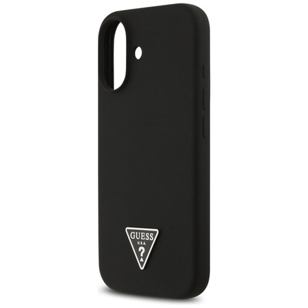 ETUI DO IPHONE 17 do MAGSAFE GUESS CZARNE SILIKONOWE Z MIKROFIBRĄ CASE