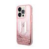Karl Lagerfeld Liquid Glitter Big Logo Case - Hülle für iPhone 14 Pro (Rosa)