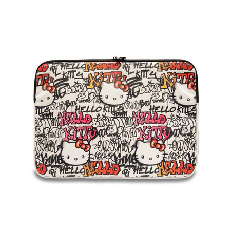 Hello Kitty Zip PU Tags Graffiti Sleeve - 13" / 14" Notebook Case (beige)