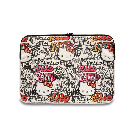 Hello Kitty Zip PU címkék Graffiti Sleeve - 13" / 14" notebook tok (bézs)