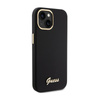 Guess Silicone Script Metal Logo & Frame - Coque iPhone 15 (noir)