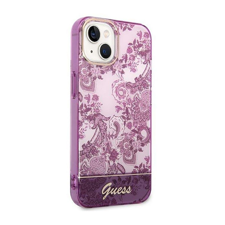 Guess Porcelain Collection - pouzdro pro iPhone 14 (fuchsiová)