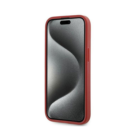 Karl Lagerfeld Diagonal Quilted Script - Etui iPhone 15 / 14 / 13 (rouge)