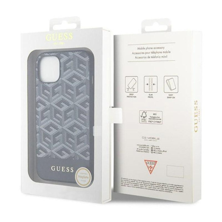 Pouzdro Guess GCube Stripes MagSafe - iPhone 14 Plus (černé)