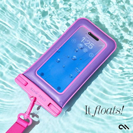 Case-Mate Waterproof Floating Pouch - vodotěsné pouzdro pro smartphony do velikosti 6,7" (Purple Paradise)