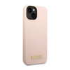 Guess Silicone Logo Plate MagSafe - iPhone 14 Case (pink)