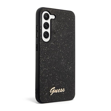Guess Glitter Flakes Metal Logo Case - Samsung Galaxy S23+ tok (fekete)