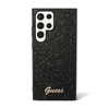 Guess Glitter Flakes Metal Logo Case - pouzdro pro Samsung Galaxy S24 Ultra (černé)