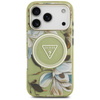 Guess IML Glitter Flowers Triangle MagSafe - Pouzdro iPhone 17 Pro (zelený)