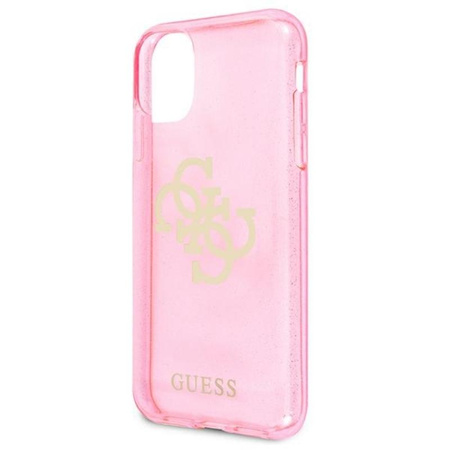 Guess Glitter 4G Big Logo - iPhone 11 tok (rózsaszín)