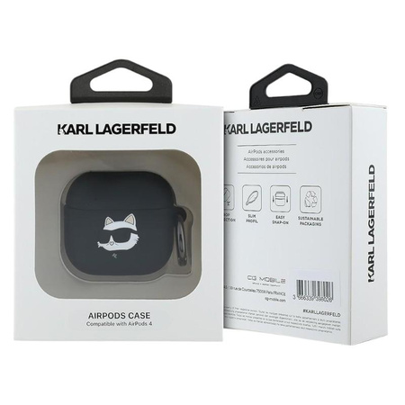 Karl Lagerfeld Silicone Choupette Head 3D - Étui AirPods 4 (noir)