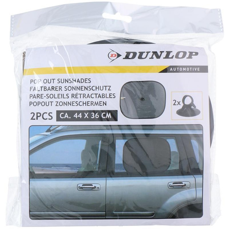 Dunlop - Napellenző az autó oldalsó ablakaihoz 36x44 cm 2 db. (szürke) 