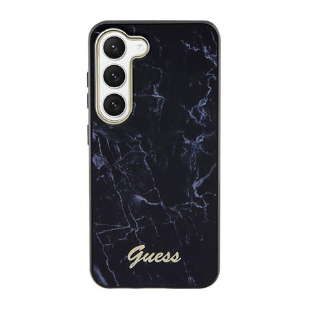 Guess Marble Collection - pouzdro pro Samsung Galaxy S23 (černé)