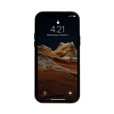 Crong Essential Cover - iPhone 12 Pro Max Hülle aus Kunstleder (Schwarz)