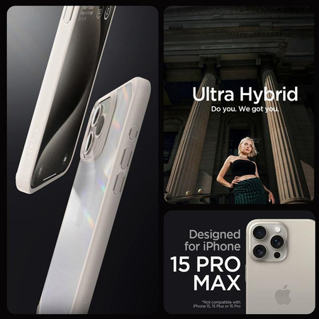 Spigen Ultra Hybrid - tok iPhone 15 Pro készülékhez (természetes titán)