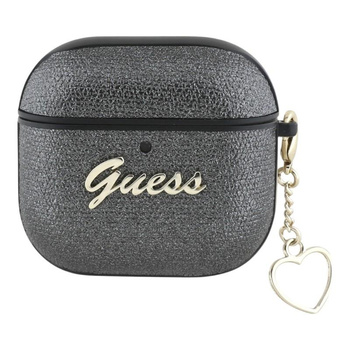 Guess Metallic Script Charm - Étui AirPods 4 (noir)