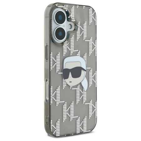 Karl Lagerfeld IML Karl Head Electroplated - Coque iPhone 16 (noir)