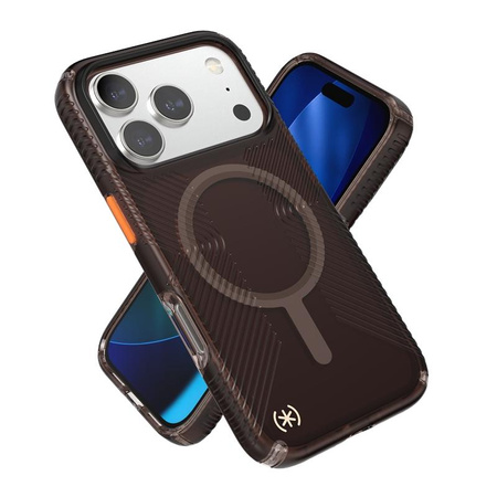 Speck Presidio Lux Grip MagSafe - iPhone 17 Pro Fall (Luxus Schatten Matte / Orange)