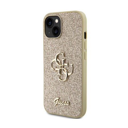 Coque Guess Glitter Script Big 4G - iPhone 15 Plus Case (Gold)