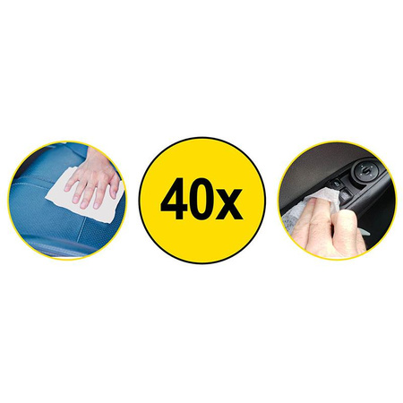 Dunlop - nawilżone chusteczki do pielęgnacji kokpitu samochodowego (40 szt.)